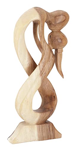 GURU SHOP Holzfigur, Statue, Deko Objekt Feng Shui 20 cm - Elfenpaar/Hellbraun, Dekoobjekte von GURU SHOP