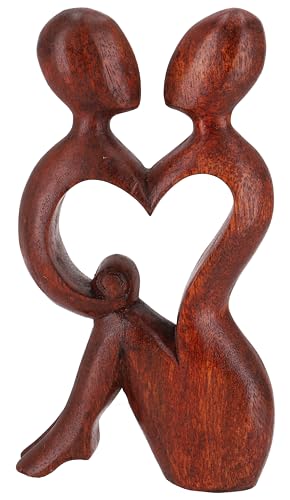 GURU SHOP Holzfigur, Statue, Deko Objekt Feng Shui 20 cm - Liebe/Dunkelbraun, Dekoobjekte von GURU SHOP
