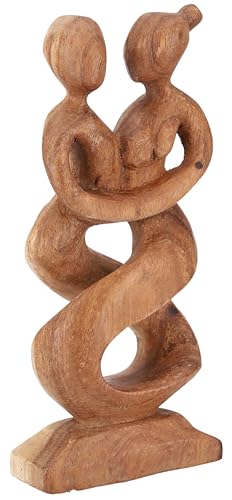 GURU SHOP Holzfigur, Statue, Deko Objekt Feng Shui 20 cm - Tanzpaar/Hellbraun, Dekoobjekte von GURU SHOP