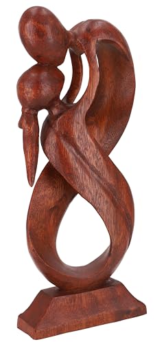 GURU SHOP Holzfigur, Statue, Deko Objekt Feng Shui 30 cm - Elfenpaar/Dunkelbraun, Dekoobjekte von GURU SHOP