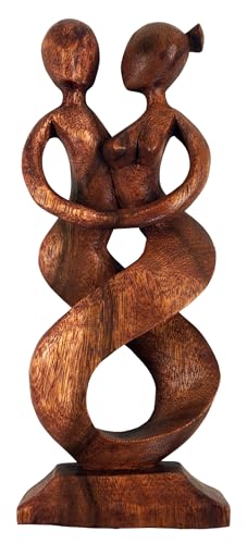 GURU SHOP Holzfigur, Statue, Deko Objekt Feng Shui 30 cm - Tanzpaar/Dunkelbraun, Dekoobjekte von GURU SHOP