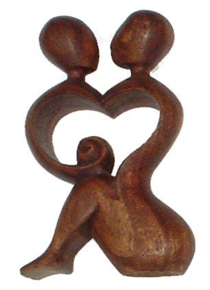GURU SHOP Holzfigur, Statue, Deko Objekt Feng Shui - `Liebe`, Braun, Größe/Farbe: 20 cm/Dunkel, Dekoobjekte von GURU SHOP