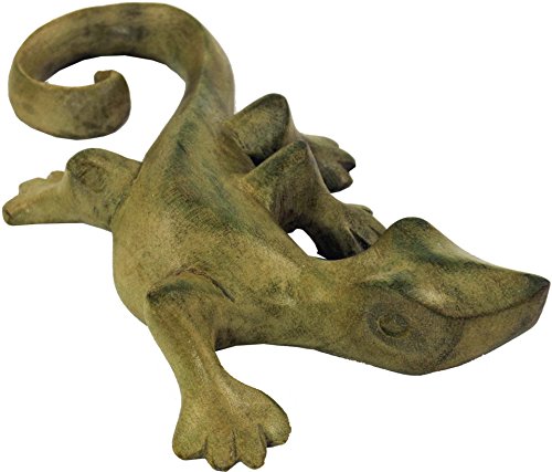 GURU SHOP Kleine Deko Figur, Holzfigur, Tierfigur Gecko - Modell 4, Braun, 2x13x7 cm, Tierfiguren von GURU SHOP