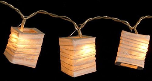 GURU SHOP LED Lichterkette Lampions - Square Naturweiß, 6x4x4 cm, Lichterketten von GURU SHOP