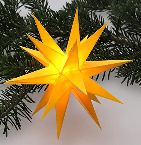GURU SHOP LED Ministern Baltasar für Innen, Außen - Gelb/Erweiterungsset Ohne Trafo, Kunststoff, 18x18x18 cm, Weihnachtsstern, Adventsstern von GURU SHOP