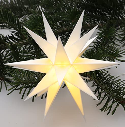GURU SHOP LED Ministern Baltasar für Innen, Außen - Weiß/Komplettset mit Trafo 230 V, Kunststoff, 18x18x18 cm, Weihnachtsstern, Adventsstern von GURU SHOP