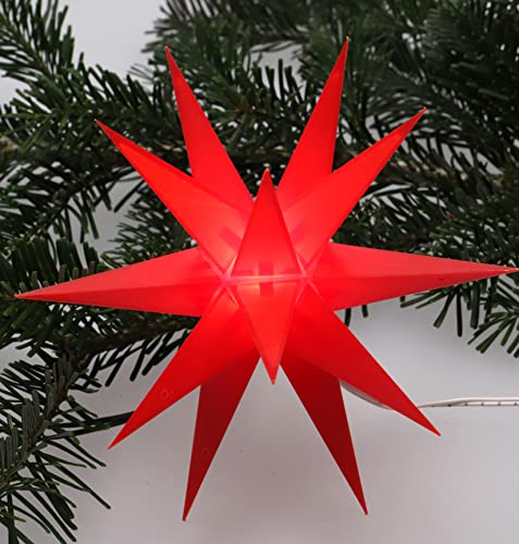 GURU SHOP LED Ministern Baltasar für Innen, Außen - rot/Komplettset mit Trafo 230 V, Kunststoff, 18x18x18 cm, Weihnachtsstern, Adventsstern von GURU SHOP