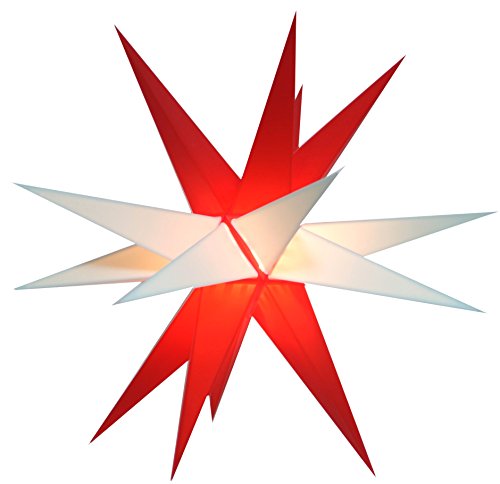 GURU SHOP Melchior Outdoor II Zweifarbig Rot/weiß, Sehr Stabiler 3D Außenstern Ø 60 cm, mit 20 Spitzen, Inkl. 4 m Außenkabel - Melchior Weiß/rot, Kunststoff, Weihnachtsstern, Adventsstern GURU SHOP Melchior Outdoor II Zweifarbig Rot/weiß, Sehr Stabiler 3D Außenstern Ø 60 cm, mit 20 Spitzen, Inkl. 4 m Außenkabel - Melchior Weiß/rot, Kunststoff, Weihnachtsstern, Adventsstern von GURU SHOP