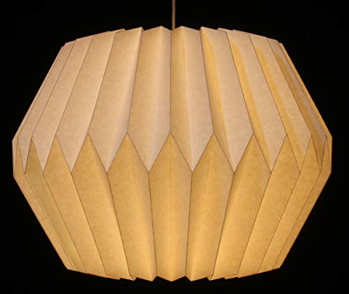 GURU SHOP Origami Design Papier Lampenschirm - Modell Umbria 1, 27x38x38 cm, Asiatische Lampenschirme aus Papier & Stoff von GURU SHOP