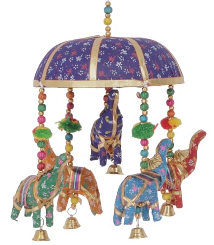 GURU SHOP Original Indisches Elefanten Mobile mit Glöckchen - Lila GURU SHOP Original Indisches Elefanten Mobile mit Glöckchen - Lila von GURU SHOP