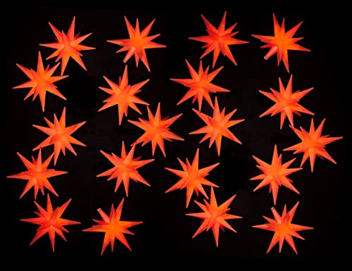 GURU SHOP Sternenkette, Lichterkette mit 20x LED Adventsstern, Außenstern, Weihnachtsstern Ø 12 cm, Länge 18m, mit Timer - Rot, Weihnachtsstern, Adventsstern von GURU SHOP