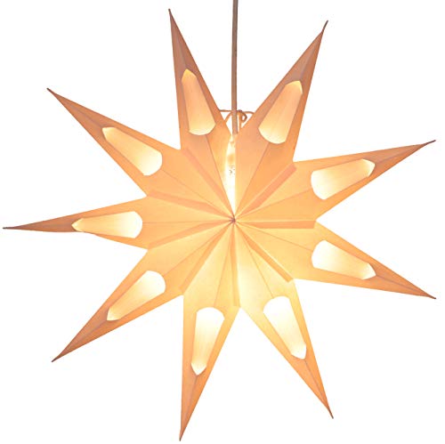 GURU SHOP Faltbarer Advents Leucht Papierstern, Weihnachtsstern 40 cm - Aquarius Weiß, Papiersterne 40 cm GURU SHOP Faltbarer Advents Leucht Papierstern, Weihnachtsstern 40 cm - Aquarius Weiß, Papiersterne 40 cm von GURU SHOP