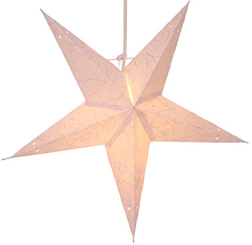 GURU SHOP Faltbarer Advents Leucht Papierstern, Weihnachtsstern 40 cm - Mercury Small Naturweiß, Star Fensterdeko von GURU SHOP
