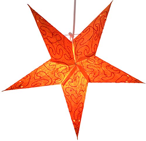 GURU SHOP Faltbarer Advents Leucht Papierstern, Weihnachtsstern 40 cm - Mercury Small Orange, Star Fensterdeko von GURU SHOP