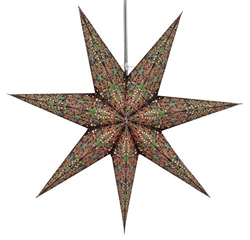 GURU SHOP Faltbarer Advents Leucht Papierstern, Weihnachtsstern 60 cm - Efendis Schwarz, Star Fensterdeko von GURU SHOP