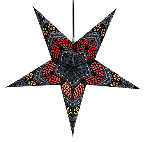 GURU SHOP Faltbarer Advents Leucht Papierstern, Weihnachtsstern 60 cm - Horus Blau/rot, Star Fensterdeko von GURU SHOP