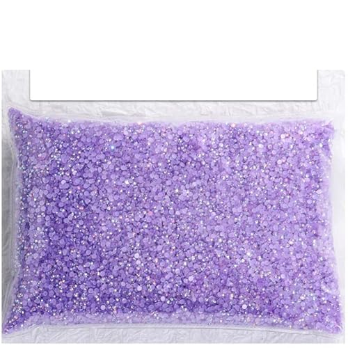 10000 Stück Harz Strass Bulk Nail Art Flatback Edelstein für Kleidung Kleid Schmuck Schuhdekoration Ab Garnituren Kristalle für Handwerk-VioletAB,ss12 3mm(10000pcs) von GUSAGO