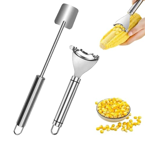 2 Stück Corn Peeler for Corn on the Cob, Magischer Maisschäler, Mais Stripper Corn Stripper Corn Peeler Maiskolben Schäler aus Edelstahl mit Ergonomischem Griff, für Haus, BBQ und Restaurant von GUSHE