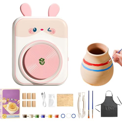 Cute Animal Pottery Wheel Set for Kids,Elektrische Töpferscheibe für Kinder,Niedliche Töpferscheibe in Tierform,Töpfermaschine-Kunstset mit 6 Stück Ton,DIY-Tonkunstwerkzeug für Anfänger,Kinder (C) Cute Animal Pottery Wheel Set for Kids,Elektrische Töpferscheibe für Kinder,Niedliche Töpferscheibe in Tierform,Töpfermaschine-Kunstset mit 6 Stück Ton,DIY-Tonkunstwerkzeug für Anfänger,Kinder (C) von GUSHE