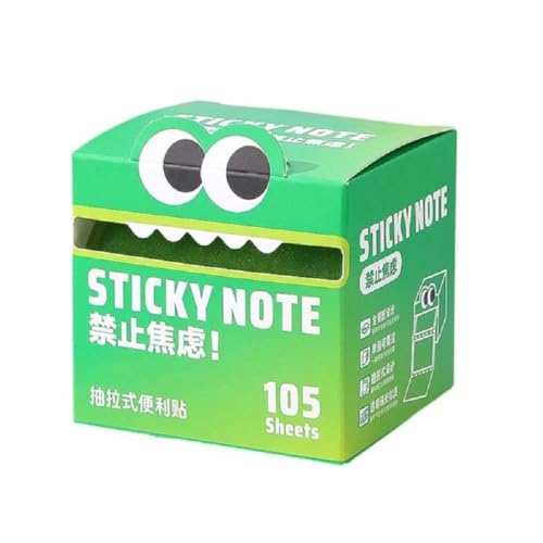 Cute Monster Pattern Sticky Note, Niedliches Monster-Muster Haftnotiz, 105 Blatt/Rolle Perlglanz-Haftnotizen, Herausziehbare Selbstklebende Cartoon-Notizblöcke, Für Schule, Bürobedarf (A) von GUSHE
