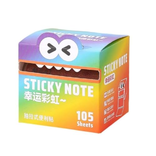 Cute Monster Pattern Sticky Note, Niedliches Monster-Muster Haftnotiz, 105 Blatt/Rolle Perlglanz-Haftnotizen, Herausziehbare Selbstklebende Cartoon-Notizblöcke, Für Schule, Bürobedarf (B) von GUSHE