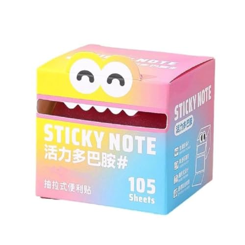 Cute Monster Pattern Sticky Note, Niedliches Monster-Muster Haftnotiz, 105 Blatt/Rolle Perlglanz-Haftnotizen, Herausziehbare Selbstklebende Cartoon-Notizblöcke, Für Schule, Bürobedarf (C) von GUSHE