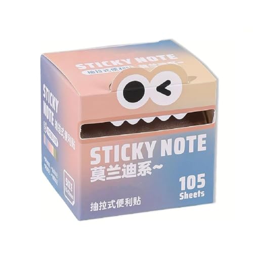 Cute Monster Pattern Sticky Note, Niedliches Monster-Muster Haftnotiz, 105 Blatt/Rolle Perlglanz-Haftnotizen, Herausziehbare Selbstklebende Cartoon-Notizblöcke, Für Schule, Bürobedarf (D) von GUSHE