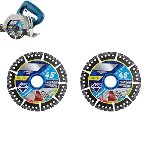 Diamond Multi-Purpose Saw Blades, 4.5 Inch Angle Grinder Cutting Disc, Diamant Trennscheibe mit hoher Schneidleistung, Diamanttrennscheiben für Beton, Granit, Stein, Ziegel, PVC und Holz (2) von GUSHE