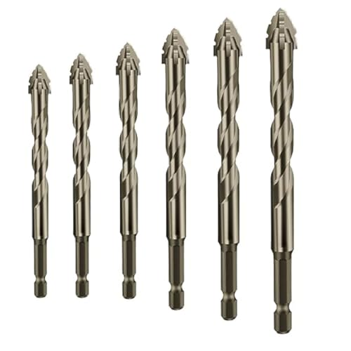 Exzentrischer Bohrer mit vier Schneiden und Sägezahn, Hochfester Exzenterbohrer, vierschneidiger Sägezahn-Exzenterbohrer, Multifunktionsbohrer-Sets für Fliesen, Glas, Metall, Holz (4/5/6/8/10/12mm) Exzentrischer Bohrer mit vier Schneiden und Sägezahn, Hochfester Exzenterbohrer, vierschneidiger Sägezahn-Exzenterbohrer, Multifunktionsbohrer-Sets für Fliesen, Glas, Metall, Holz (4/5/6/8/10/12mm) von GUSHE