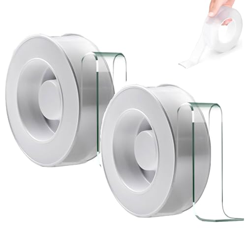 Mixturean Nano Tape, Extra Large Double Sided Tape, Clear & Tough Nano Tape, Nano Klebeband Doppelseitig Stark, Mehrzweck Klebeband Doppelseitig Ablösbar für Teppich, Foto Wand, Küche, Zuhause (2) von GUSHE