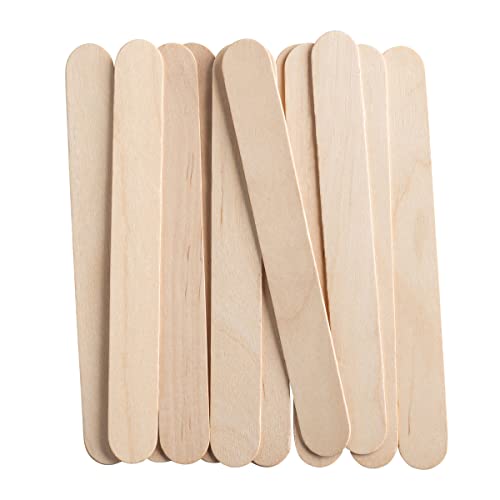 GUSTO [100 Stück] Jumbo 6 Zoll - 15,2 cm Holzstiele für vielseitige Verwendung – Bastelstäbchen für Eis, Speiseeis, Waxing und Holzspatel für Zungenspatel - Formerly Comfy Package von GUSTO