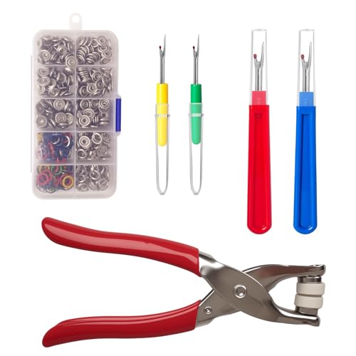 100 Druckknöpfe set mit Zange, 9.5mm Druckknöpfe Ohne Nähen Metallknopf, Metall Druckknopf Set mit Feste Knöpfe Werkzeug für DIY Basteln Kinderbekleidung,Kleidung Taschen, Handgemaakt (Farbe) von GUSXPPD