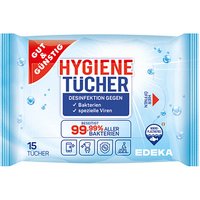 GUT&GÜNSTIG Desinfektionstücher 1-lagig weiß, 15 Tücher von GUT&GÜNSTIG