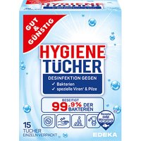 GUT&GÜNSTIG Desinfektionstücher 1-lagig weiß, 15 Tücher GUT&GÜNSTIG Desinfektionstücher 1-lagig weiß, 15 Tücher von GUT&GÜNSTIG