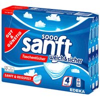 GUT&GÜNSTIG Taschentücher sanft weich & sicher 4-lagig weiß, 30x 10 Tücher GUT&GÜNSTIG Taschentücher sanft weich & sicher 4-lagig weiß, 30x 10 Tücher von GUT&GÜNSTIG