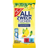 GUT&GÜNSTIG feuchte Allzweck-Reinigungstücher ZITRONENDUFT 1-lagig weiß, 80 Tücher GUT&GÜNSTIG feuchte Allzweck-Reinigungstücher ZITRONENDUFT 1-lagig weiß, 80 Tücher von GUT&GÜNSTIG
