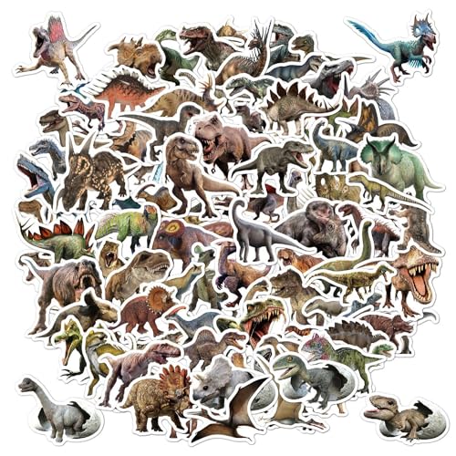 100 Stück Jurassic Dinosaurier Aufkleber für Kinder - Wasserdichte Vinyl Dino Sticker für Trinkflaschen, Scrapbook, Laptop, Skateboard, Computer - für Jungen und Mädchen von GUTCOOL