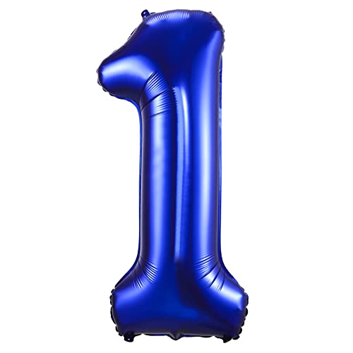 100cm Dunkelblau Luftballon Zahl 1 zum Geburtstag Fliegt Mit Helium Folienballon Geburtstagsdeko Ballon Zahl Deko zum Geburtstag (Dunkelblau, Zahl 1) von GUTCOOL