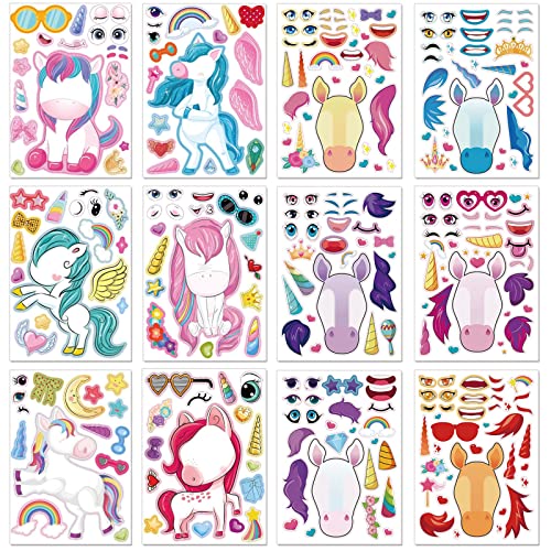 24 Stück Einhorn Aufkleber für Kinder DIY Aufkleber Blatt für Mädchen Kinder Einhorn Geburtstagsfeier Gastgeschenke Austausch Geschenke 24 Stück Einhorn Aufkleber für Kinder DIY Aufkleber Blatt für Mädchen Kinder Einhorn Geburtstagsfeier Gastgeschenke Austausch Geschenke von GUTCOOL