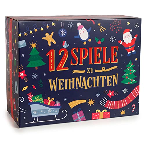 GUTTER GAMES Spiele zu Weihnachten | 12 Urkomische, Festliche Partyspiele | Gesellschaftsspiele für Erwachsene, Familienspiele, Brettspiele für Kinder & Teenies | Activity ab 6 Jahre von GUTTER GAMES