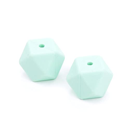 10 Stück 17 mm sechseckige Silikonperlen, DIY-Schmuck, Silikonzubehör, mehrfarbige Silikonperlen, Schlüsselanhänger-Herstellung, lose Gummiperlen for Armbänder, Schmuck, Halsketten, DIY-Handwerk von GUTUYEHKEA