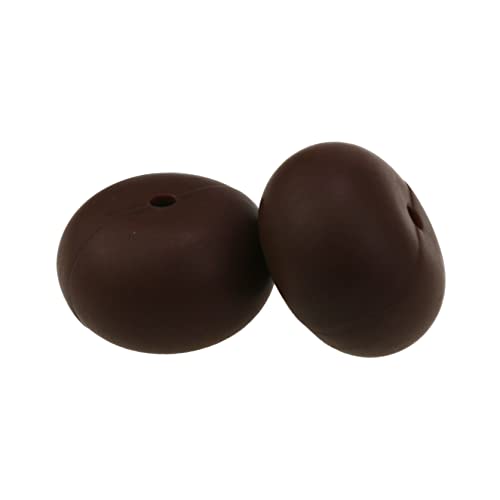 GUTUYEHKEA 50 Stück 20 mm Silikonperlen, Bunte Abakus-Perlen, lose Silikonperlen for DIY-Halsketten, Armbänder, Schmuckherstellung(Brown) von GUTUYEHKEA