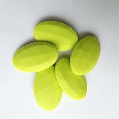 GUTUYEHKEA 50 Stück 40 mm Flache, ovale Silikonperlen, lose Perlen, DIY-Armband, Halskette, Damen, Schmuckherstellung, handgefertigtes Bastelset, weiches, buntes Anhängerzubehör von GUTUYEHKEA
