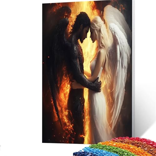 5D Diamond Painting Kinder Engel, Diamond Painting Erwachsene Gefallener Engel Bastelset Erwachsene Malen nach Zahlen mit Diamant 30 x 40 cm, Crystal Art Kreatives für Mädchen und Geschenke GYL522 von GUUOYUAL