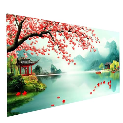 Diamond Painting Baum 5D Diamond Painting Basteln Erwachsene 180 x 90 CM Strasssteine Embroidery Leinwand Bilder Seeblick, Diamant DIY Set Erwachsene für Deko wohnzimmer Geschenke für Frauen GYL5993 Diamond Painting Baum 5D Diamond Painting Basteln Erwachsene 180 x 90 CM Strasssteine Embroidery Leinwand Bilder Seeblick, Diamant DIY Set Erwachsene für Deko wohnzimmer Geschenke für Frauen GYL5993 von GUUOYUAL