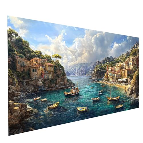 Diamond Painting Boot 5D Diamond Painting Basteln Erwachsene 140 x 70 CM Strasssteine Embroidery Leinwand Bilder Fischerdorf,Diamant DIY Set Erwachsene für Deko wohnzimmer Geschenke für Frauen GYL2427 Diamond Painting Boot 5D Diamond Painting Basteln Erwachsene 140 x 70 CM Strasssteine Embroidery Leinwand Bilder Fischerdorf,Diamant DIY Set Erwachsene für Deko wohnzimmer Geschenke für Frauen GYL2427 von GUUOYUAL