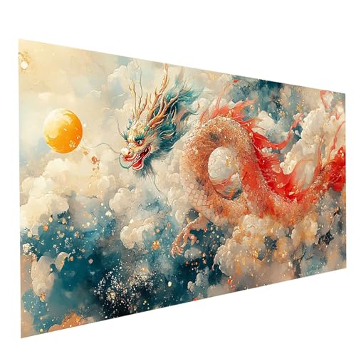Diamond Painting Drachen 5D Diamond Painting Basteln Erwachsene 160 x 80cm Strasssteine Embroidery Leinwand Bilder Wolke,Diamant DIY Set Erwachsene für Wanddeko wohnzimmer Geschenke für Frauen GYL1312 Diamond Painting Drachen 5D Diamond Painting Basteln Erwachsene 160 x 80cm Strasssteine Embroidery Leinwand Bilder Wolke,Diamant DIY Set Erwachsene für Wanddeko wohnzimmer Geschenke für Frauen GYL1312 von GUUOYUAL