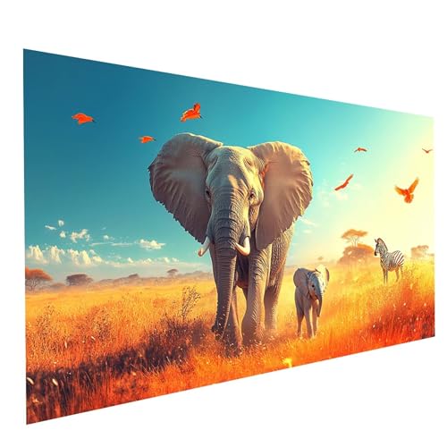 Diamond Painting Elefant 5D Diamond Painting Basteln Erwachsene 140 x 70 CM Strasssteine Embroidery Leinwand Bilder Zebra, Diamant DIY Set Erwachsene für Deko wohnzimmer Geschenke für Frauen GYL5559 Diamond Painting Elefant 5D Diamond Painting Basteln Erwachsene 140 x 70 CM Strasssteine Embroidery Leinwand Bilder Zebra, Diamant DIY Set Erwachsene für Deko wohnzimmer Geschenke für Frauen GYL5559 von GUUOYUAL