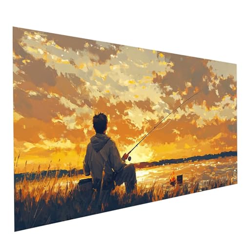 Diamond Painting Erwachsene Angeln 5D DIY Set Malen Nach Zahlen Erwachsene mit Strasssteine 50 x 100 cm Diamant Painting Bilder Landschaft, Diamond Leinwand Bilder Stickerei Embroidery Kit GYL4612 Diamond Painting Erwachsene Angeln 5D DIY Set Malen Nach Zahlen Erwachsene mit Strasssteine 50 x 100 cm Diamant Painting Bilder Landschaft, Diamond Leinwand Bilder Stickerei Embroidery Kit GYL4612 von GUUOYUAL