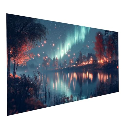 Diamond Painting Erwachsene Aurora 5D DIY Set Malen Nach Zahlen Erwachsene mit Strasssteine 100 x 50CM Diamant Painting Bilder Kleine Stadt, Diamond Leinwand Bilder Stickerei Embroidery Kit GYL7060 Diamond Painting Erwachsene Aurora 5D DIY Set Malen Nach Zahlen Erwachsene mit Strasssteine 100 x 50CM Diamant Painting Bilder Kleine Stadt, Diamond Leinwand Bilder Stickerei Embroidery Kit GYL7060 von GUUOYUAL